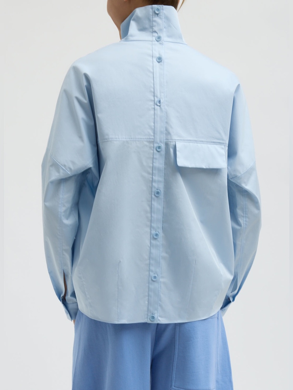 Tibi Eco Poplin Funnel Neck Dolman Top - size S - Picture 3 of 10